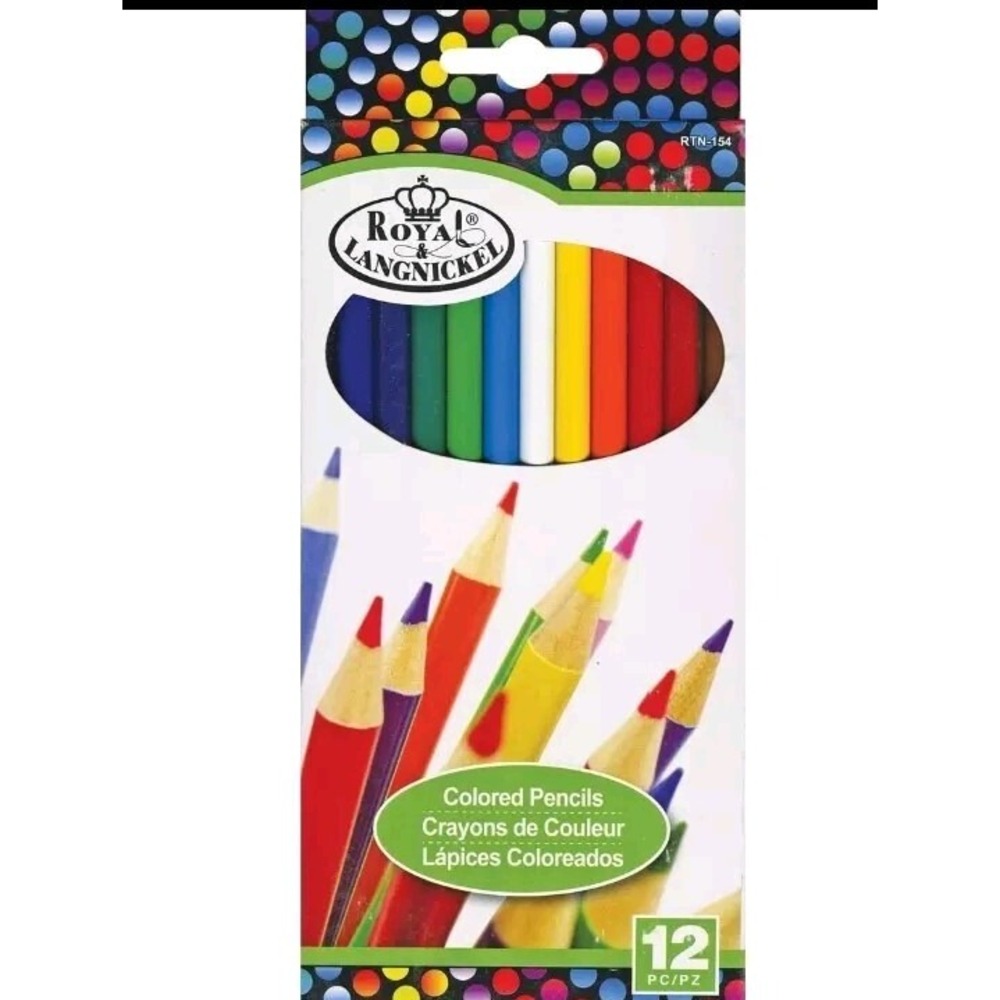 Royal & Langnickel Essentials Colored Pencils 12 Color Set NEW